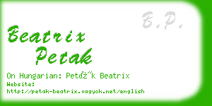 beatrix petak business card
